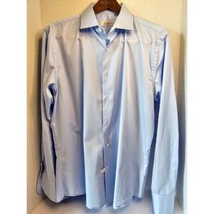 RGB Red Line Dress Shirt 17.5 / 44 Blue‎ Long Sleeve Button Up 1 CALLOUT READ